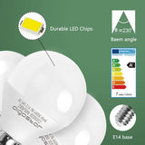 Led E14 Kaltweiß 7W Leuchtmittel Lampe Glühbirnen 6400K 560 Lumen Abstrahlwinkel 230 Grad Energiesparend， Multipack mit 5 Lampen