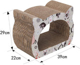 Aigostar Katzenkratzbrett mit Katzenminze Kratzbrett für Katzen Kätzchen Kratzspielzeug Lounge Kartonkratzer, 39 * 29 * 22 cm