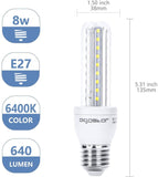 Led Lampe E27 8W ersetzt 50W Kaltweiß Leuchtmittel Mais Glühbirnen 6400K 640 Lumen Groß Abstrahlwinkel 360° Glühlampe T3 2U 5 Stück [Energieklasse A+]