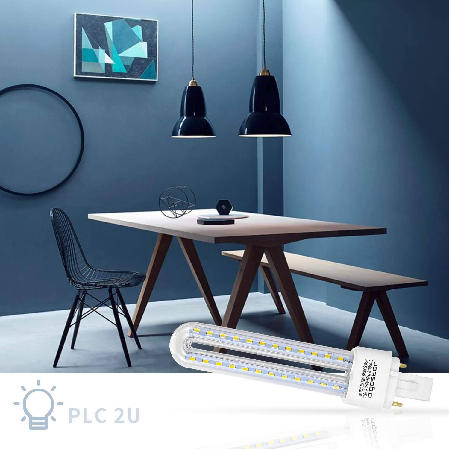 LED Cool White 11 W PLC G24 Bulb Mains Bulb Lamp 6400 K 935 Lumen Beam Angle 360 Degree 2U Bulbs 5 Pieces Energy Saving