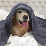 Hundedecke Weiche Fleecedecke Waschbare Deck für Haustier Hunde Katzen Welpen Weiche Warme Matte, Grau 100 * 80cm
