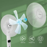 Aigostar Ocean Floor Fan with Remote Control and LED Display, 50 W, Quiet, 3 Speed Levels, 24 H Timer, Fan Height Adjustable, 85° Oscillation Floor Fan, White