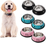 Aigostar Edelstahl-Hundenäpfe, 6 Packung Hundefutter und Wasser Schüssel Multifunktionale Anti-Rutsch-Kleintier-Futterschalen mit Anti-Rutsch-Gummi-Basen