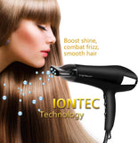 Aigostar Monique 2400W Professional Ionic Hair Dryer with Diffuser and Accessories Black Disposable Packaging