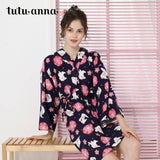 Copy of 100% Cotton Japanese Kimono Loungewear - cherry blossom rabbit print