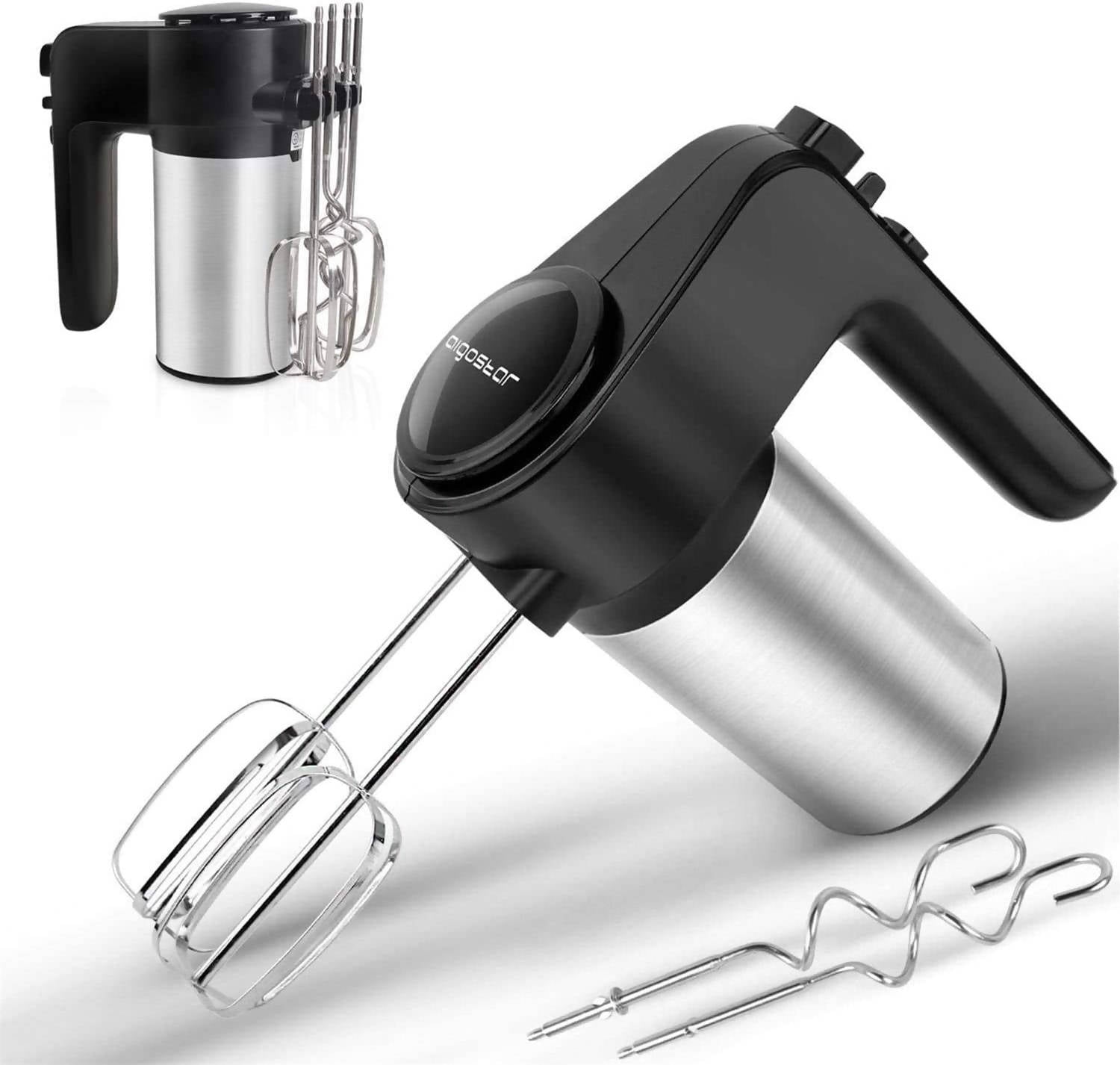 Mixer Hand Stirrer Stainless Steel Electric Stand BPA-Free for Cake Cocktail 300 Watt 6 Speed Settings with Accessory Holder