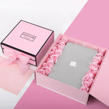 JiaWei Geschenkbox UV Magnetverschluss mit Schleife Seidenpapier und Grußkarte