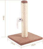 Katzenbaum mit Pfosten-Sisal-Kratze Kätzchen Spielturm mit Hängespielzeug Kleine Katze Kletteraktivitätszentrum, Braun, 25 * 25 * 35cm