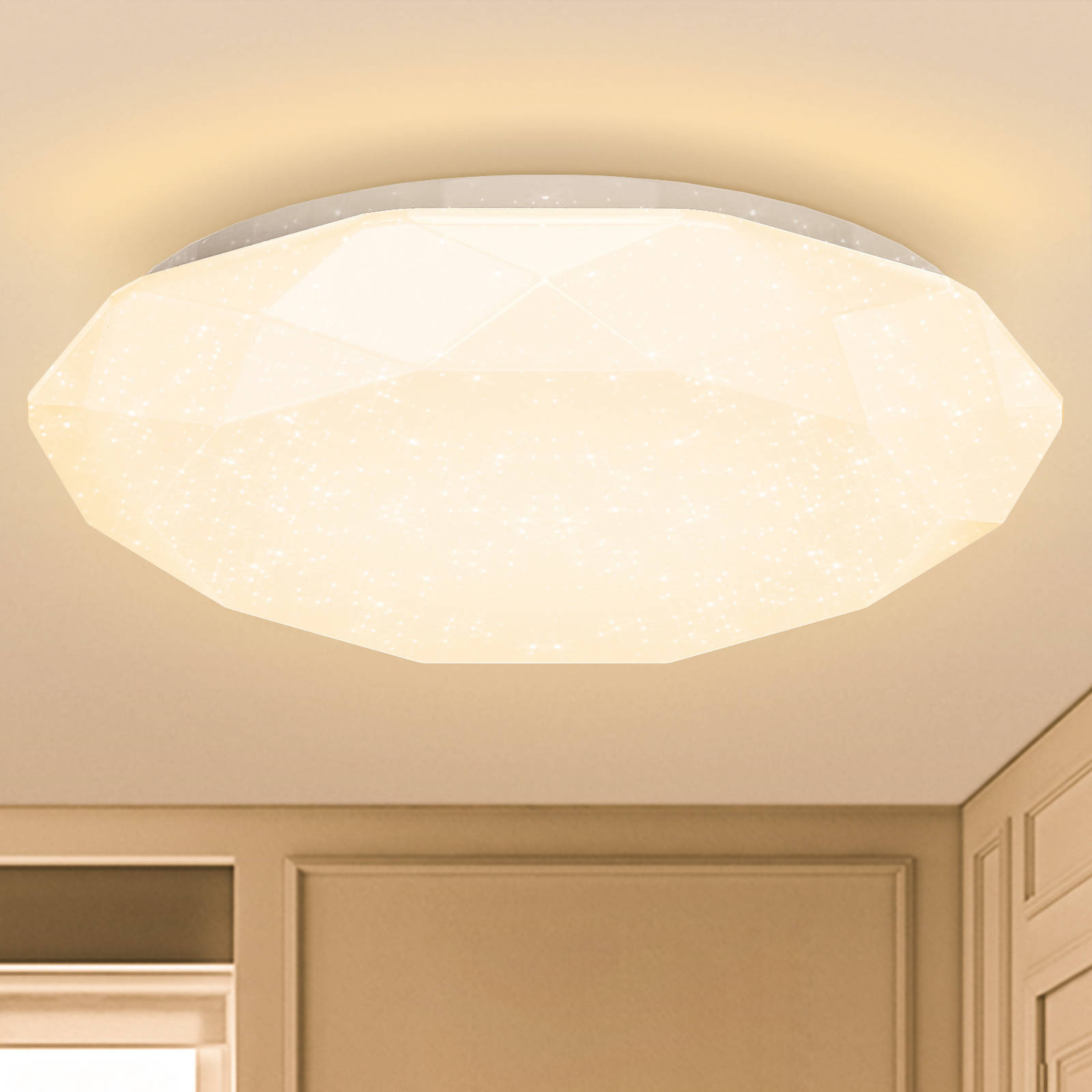 Aigostar LED Deckenleuchte 12 W moderne Sternenhimmel Deckenleuchte, warm white 3000 K, 840 LM Schlafzimmer, Küche, Kinderzimmer, Wohnzimmer [Energieklasse A+]