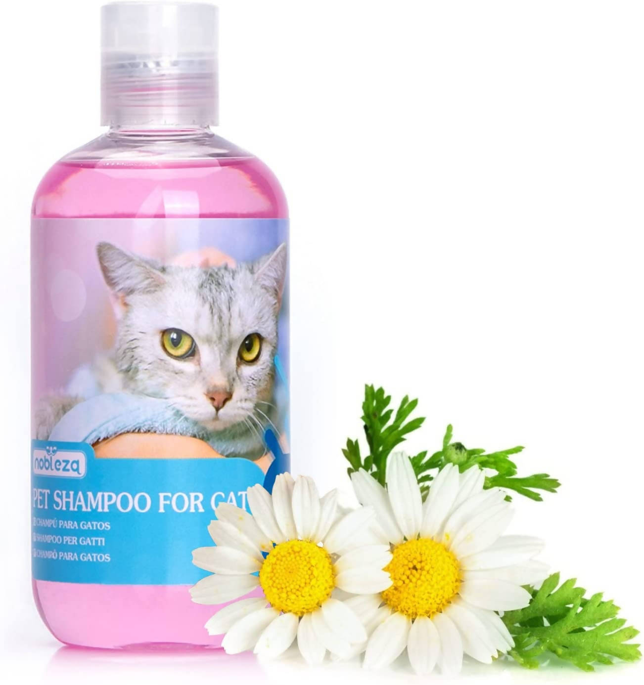 Katzen Shampoo Gegen Juckreiz Milben Pilz Floh，Katzen Shampoo natürlich für empfindliche Katzen und Kitten,Hautfreundlich, Pflegend und leicht kämmbar(250ml)