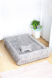 RAIKOU Hundebett mit Abnehmbarem Kissen, gepolstertes waschbares Tierbett Schlafplatz Hundekissen Hundesofa Hundemette Tierbedarf