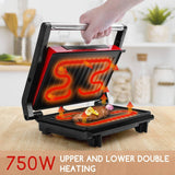 3-in-1 Sandwich Maker, 750 W Sandwich Toaster, 3 Removable Grill Plates, Contact Grill, Waffle Iron, 3-in-1, Dishwasher Safe, Triangular Sandwich Maker, Non-Stick, Black