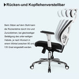 Bürostuhl Computerstuhl ergonomisches Design Rückenlehnenstuhl, Drehstuhl(Schwarz/Weiß)