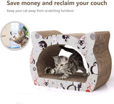 Aigostar Katzenkratzbrett mit Katzenminze Kratzbrett für Katzen Kätzchen Kratzspielzeug Lounge Kartonkratzer, 39 * 29 * 22 cm