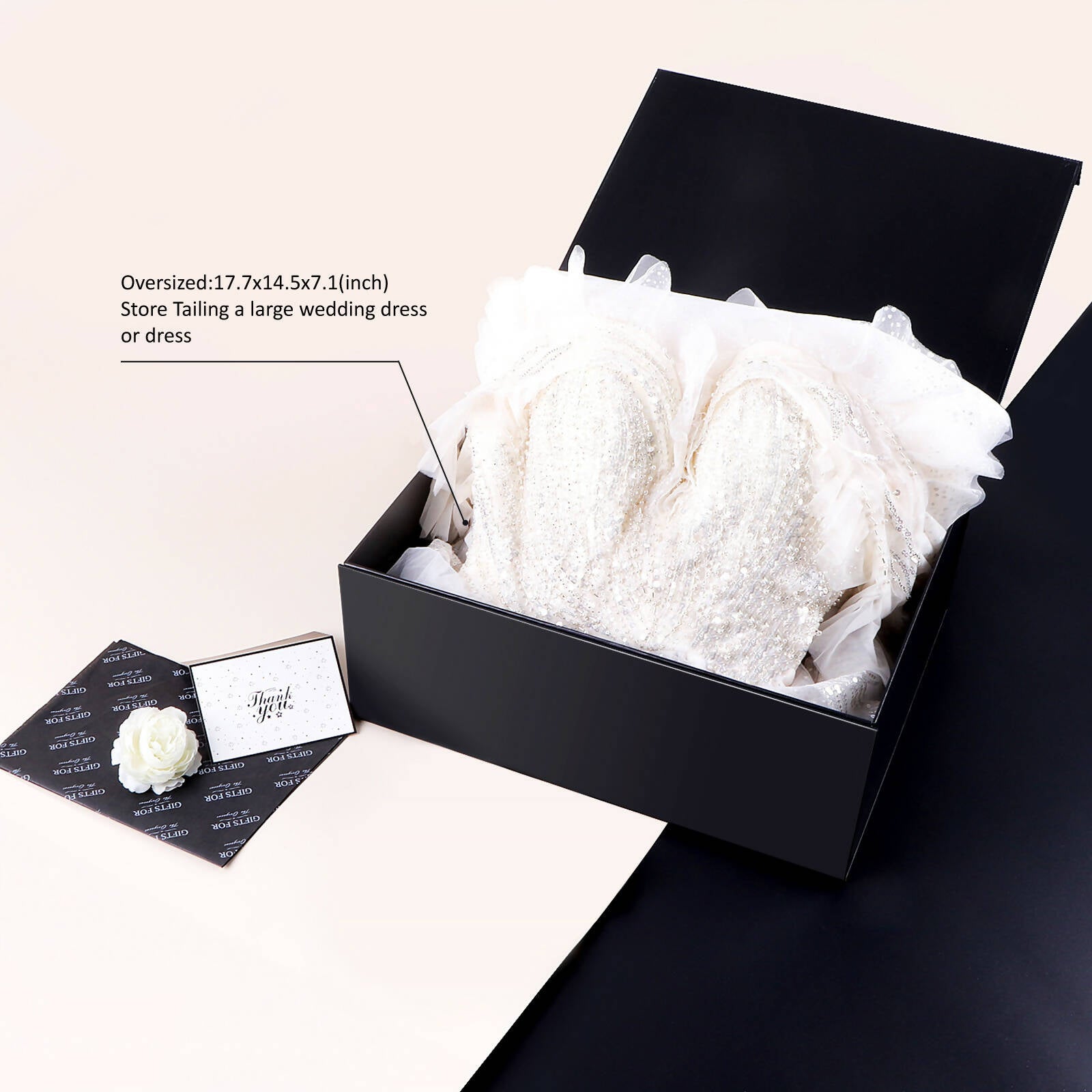 JiaWei Geschenkbox Magnetschachtel Aufbewahrung mit Seidenpapier und Grußkarte