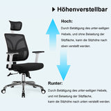 Bürostuhl Computerstuhl ergonomisches Design Rückenlehnenstuhl, Drehstuhl(Schwarz/Weiß)