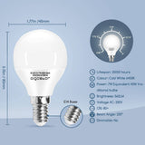 Aigostar - LED Lampe E14, kaltweißes Licht 6400K, A5 G45 7W (ersetzt 45W), 560 Lumen, 5er-Pack.[Energieklasse A+]