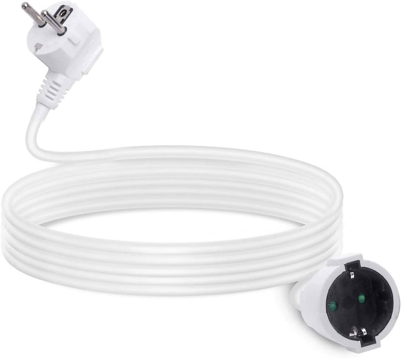 Aigostar Verlängerungskabel 8M/5M/2M Kabel kabelverlängerungen mit Schutzkontakt Stecker Schuko Verlängerung 16A/250V, Weiß