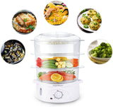 Aigostar Fitfoodie 30CFO Steamer with Timer, 3 Tier Stacking Baskets (9L, 800W, BPA-Free) Disposable Packaging