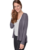 RAIKOU Damen Langarm Jersey Strickjacke/Jacke/Cardigan,Weiche,Leichte,viele Farben - Größe 36-50 - 754081 (36/38, Graphitgrau)