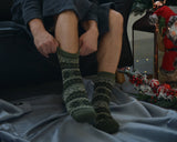 RAIKOU Haussocken Wintersocken Herrensocken Kuschelsocken gefütterte Socken dicke Socken Weihnachtssocken, mit rutschfesten Noppen (Anthrazit,One Size)