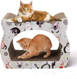 Aigostar Katzenkratzbrett mit Katzenminze Kratzbrett für Katzen Kätzchen Kratzspielzeug Lounge Kartonkratzer, 39 * 29 * 22 cm