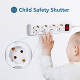 Aigostar Steckdosenleiste 4-fach mit Schalter Überspannungsschutz Tischsteckdose Kindersicherung 1,5m Kabel, Weiß