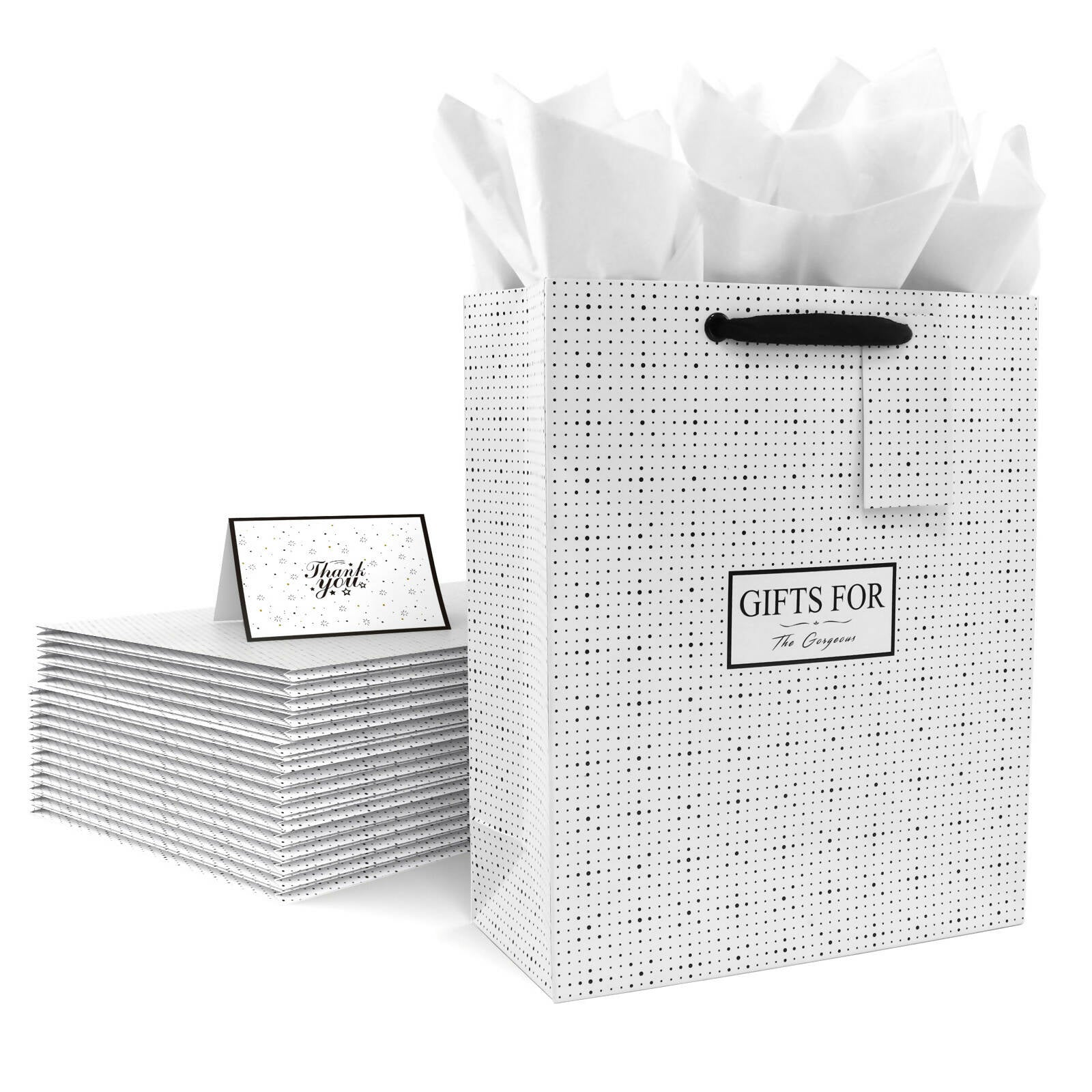 JiaWei Luxus Geschenktüte Geschenktasche 6er Set Papiertüten mit Henkel Kraftpapier