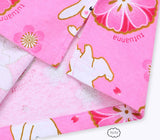 100% Cotton Japanese Kimono Loungewear - cherry blossom rabbit print
