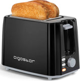 Aigostar Toaster, 7 Einstellbare Bräunungsstufe, Auftau- & Aufwärmfunktion, 2 Breite Toastschlitze, 750W, Sandwichtoaster Schwarz