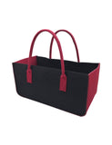 RAIKOU KULT Filz-Tasche Shopper NEU Filzkorb Einkaufstasche Henkeltasche Zeitungskorb Stabile Kaminholztasche Zeitungsständer auch für Spielzeug Garten Picknick Strand (Anthrazit,50x25x25cm)
