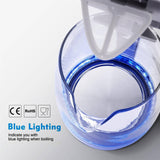Aigostar Eve 30GON Glass Kettle with LED Lighting, 2200 Watt, 1.7 Litre, Boil-Drying Protection, BPA Free, White