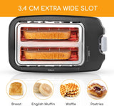 Aigostar Toaster, 7 Einstellbare Bräunungsstufe, Auftau- & Aufwärmfunktion, 2 Breite Toastschlitze, 750W, Sandwichtoaster Schwarz