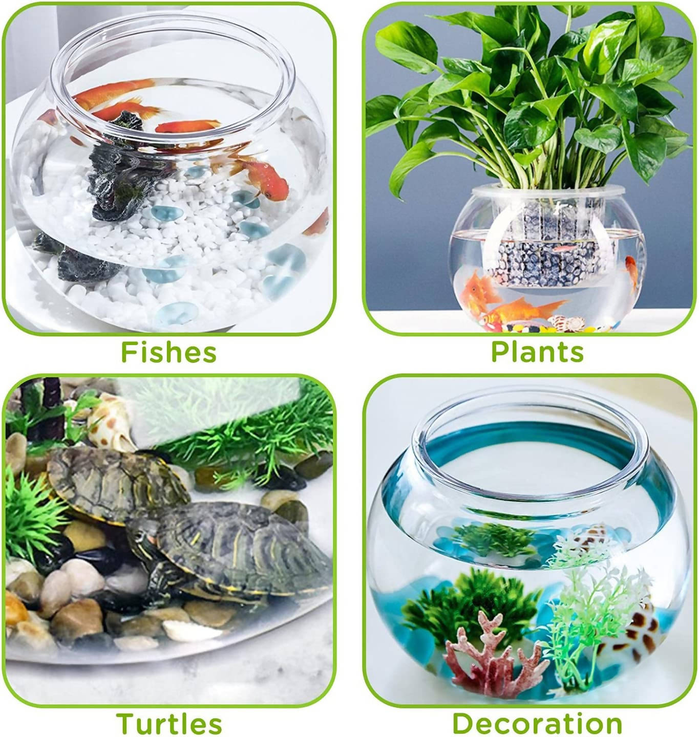 Aquarien Bruchsicherer Kunststoff Fischschale, ideal für Blumen oder als Fischglas, 17.5 cm