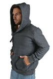 RAIKOU Herren Kapuzenpullover Sweatjacke Kapuzenjacke Moderner Hoodie Mit Kapuze, asymmetrischer Kragen-Reißverschluss und Fleece-Innenseite, Unisex Sweatshirt Kapuzensweater Streetwear (Anthracite-L)