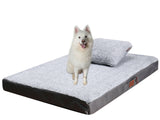 RAIKOU Hundebett, Haustierbett, Bett für Hunde und Katzen, waschbar, orthopädisch und rutschfest（Blau Melange 100x80x9cm）
