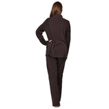 RAIKOU Damen Hausanzug Elegant Volltonfarbe Micro-Fleece Schlafanzug Freizeitanzug Hausanzug mit Reißverschluss (36/38,Grau)