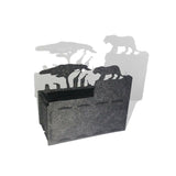 RAIKOU Taschentücher-Box aus Filz, dekorative Kosmetiktücher Box, robuster Taschentuch-Spender in interessanten Formen (Afrika/AnthrazitMelange)