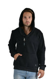 RAIKOU Herren Kapuzenpullover Sweatjacke Kapuzenjacke Moderner Hoodie Mit Kapuze, asymmetrischer Kragen-Reißverschluss und Fleece-Innenseite, Unisex Sweatshirt Kapuzensweater Streetwear (Anthracite-L)