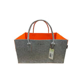 RAIKOU NEU Filztasche Shopper Holzkorb Einkaufstasche Henkeltasche Zeitungskorb Stabile Kaminholztasche Zeitungsständer auch für Spielzeug Garten Picknick Strand (Anthrazit/Blau,50 * 25 * 25cm)