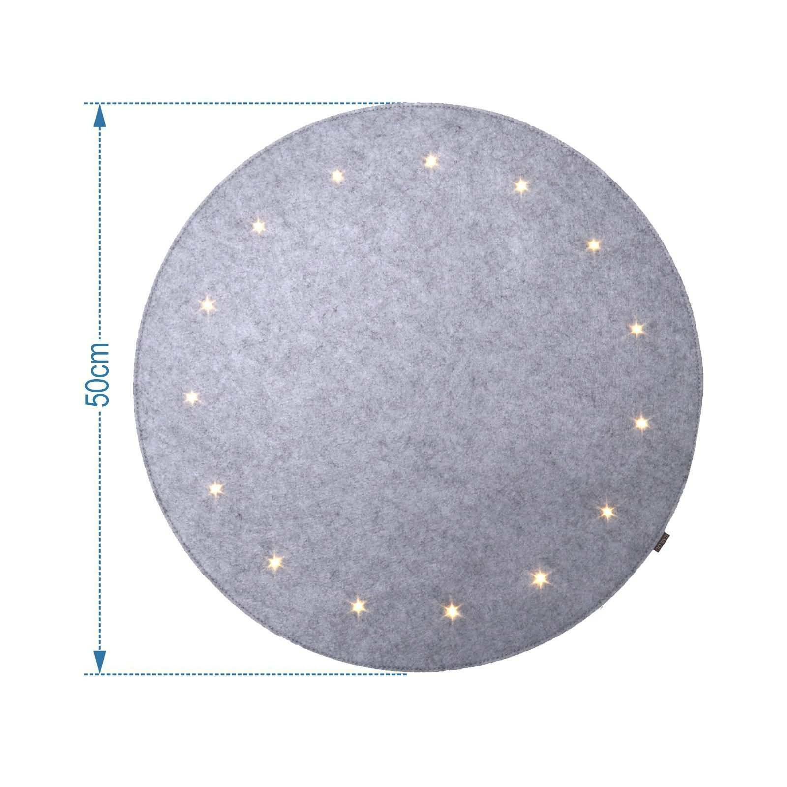 RAIKOU LED Filzmatte Filzunterlage Dekorationsfilz mit LED für Elegante Ambiente Beleuchtung （Grau Melange 100cm-1）