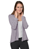 RAIKOU Damen Langarm Jersey Strickjacke/Jacke/Cardigan,Weiche,Leichte,viele Farben - Größe 36-50 - 754081 (36/38, Graphitgrau)