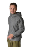 RAIKOU Herren Teddy Fleece Sweatjacke Freizeitjacke Stehkragen Fleecejacke Herbst Winter Übergangsjacke mit Kapuze（Blau, L）