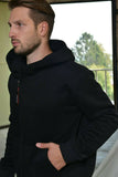 RAIKOU Herren Kapuzenpullover Sweatjacke Kapuzenjacke Moderner Hoodie Mit Kapuze, asymmetrischer Kragen-Reißverschluss und Fleece-Innenseite, Unisex Sweatshirt Kapuzensweater Streetwear (Anthracite-L)