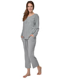 RAIKOU Neu Damen Jersey Zweiteiliger Freizeitanzug-H128E87 (Grau,36/38)