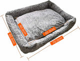 RAIKOU Weiches Hundebett mit Abnehmbarem Kissen, gepolstertes waschbares Haustierbett Hundekissen Hundesofa Hundekorb (90 x 70cm, Braun)