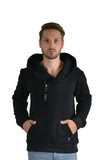 RAIKOU Herren Kapuzenpullover Sweatjacke Kapuzenjacke Moderner Hoodie Mit Kapuze, asymmetrischer Kragen-Reißverschluss und Fleece-Innenseite, Unisex Sweatshirt Kapuzensweater Streetwear (Anthracite-L)