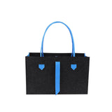 RAIKOU KULT Filz-Tasche Shopper; in neuem Design; Filzkorb Einkaufstasche Henkeltasche Zeitungskorb Stabile Kaminholztasche Spielzeugtasche oder Picknick-Korb Strand (44*18*31 cm, Rot / Anthrazit)