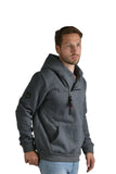 RAIKOU Herren Kapuzenpullover Sweatjacke Kapuzenjacke Moderner Hoodie Mit Kapuze, asymmetrischer Kragen-Reißverschluss und Fleece-Innenseite, Unisex Sweatshirt Kapuzensweater Streetwear (Anthracite-L)