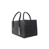RAIKOU KULT Filz-Tasche Shopper NEU Filzkorb Einkaufstasche Henkeltasche Zeitungskorb Stabile Kaminholztasche Zeitungsständer auch für Spielzeug Garten Picknick Strand (Anthrazit,50x25x25cm)